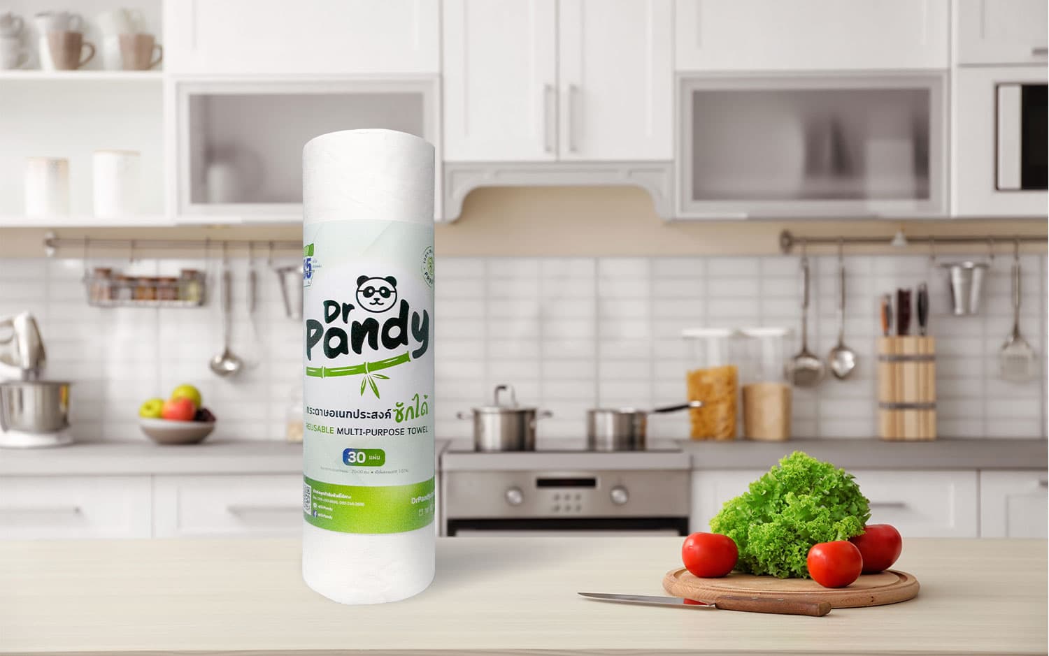ผลิตภัณฑ์ Dr.Pandy ในพื้นที่ครัวสำหรับงานเช็ดทำความสะอาดประจำวัน